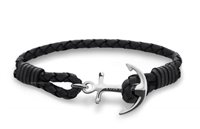 Bracelet Tom Hope Jet Black in Leather TM0200-S - TM0200-S